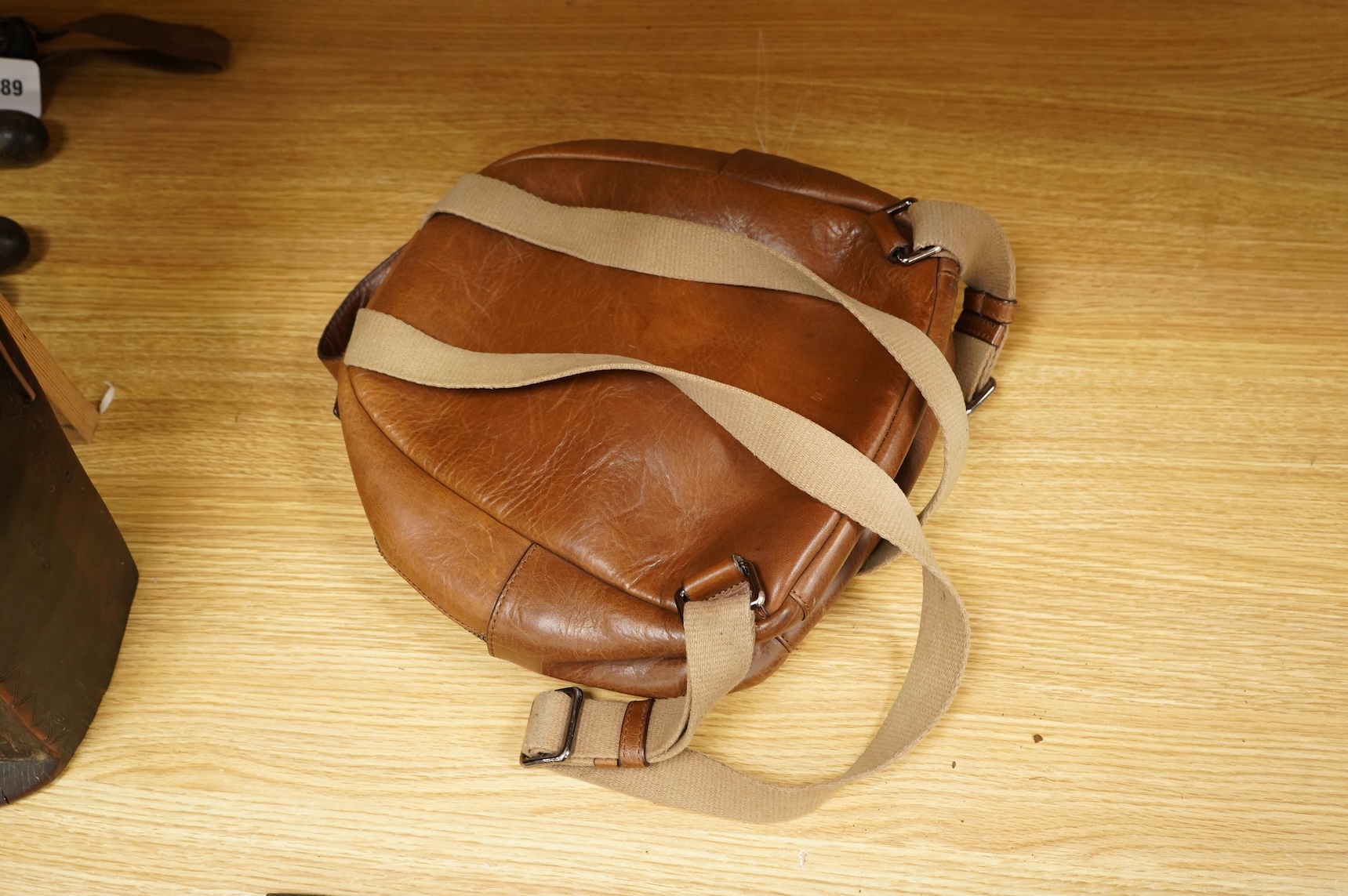 A Mulberry brown leather rucksack, 30cm high